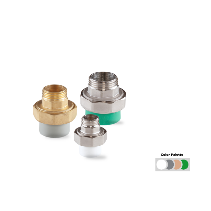 PP-R Flanşlı, Pirinç Dış Dişli Oynar Baş